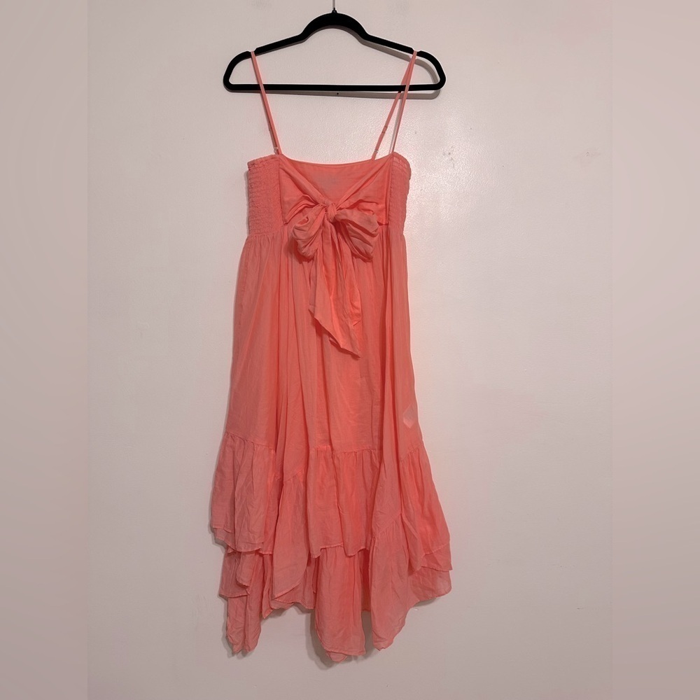 J. Crew Cotton Voile Bow Front Beach Dress in Crisp Pink NWT Small